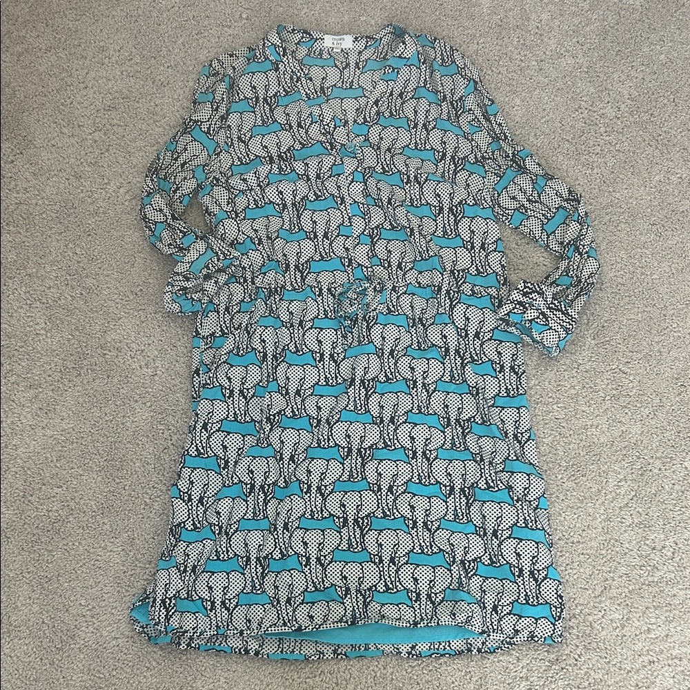 Crown & Ivy Blue and Black Patterned Dress